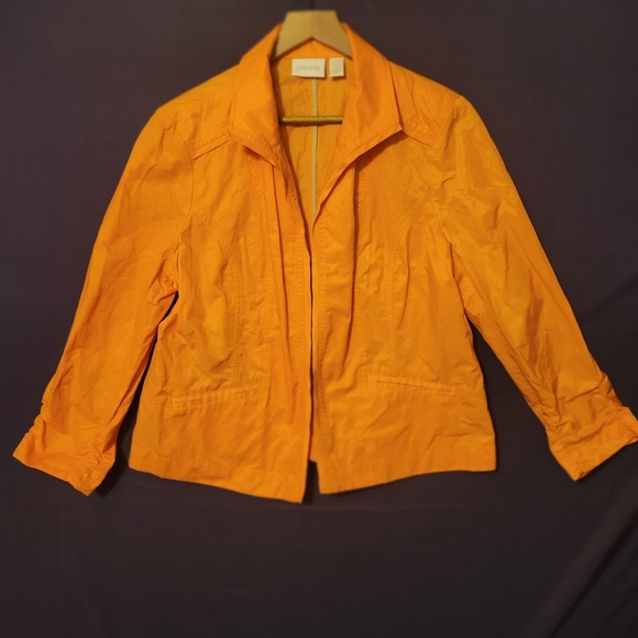 Chico's Vibrant Orange Blazer Size 2 - Picture 1 of 5